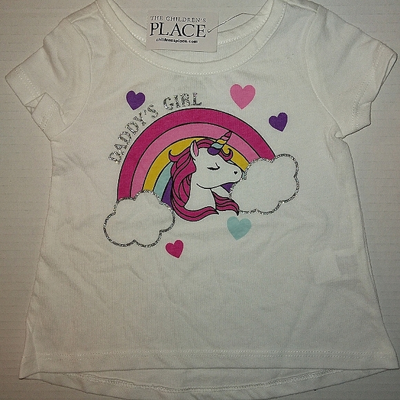 NWT☆The Children's Place☆Infants 6-9mo. Unicorn Print "Daddy's Girl" T-shirt☆ - Picture 3 of 9